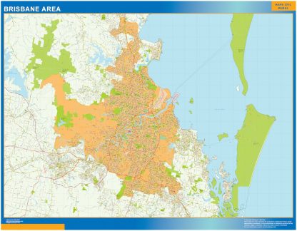 Brisbane area laminated map
