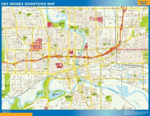 Des Moines downtown map