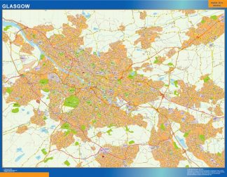 Glasgow laminated map