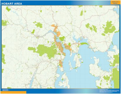 Hobart area laminated map