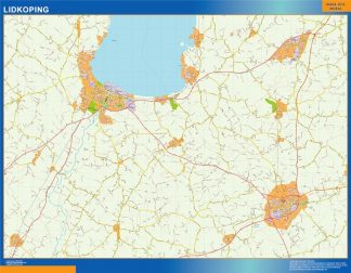 Lidkoping map in Sweden