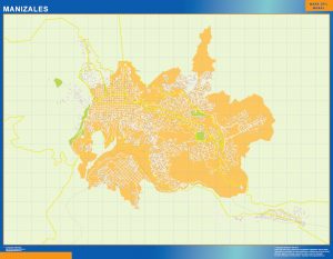 Manizales map in Colombia