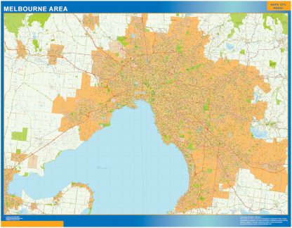 Melbourne area laminated map