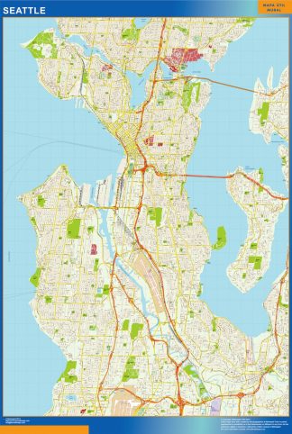 Seattle wall map