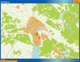 Uppsala map in Sweden