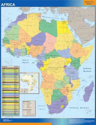 africa political wall map