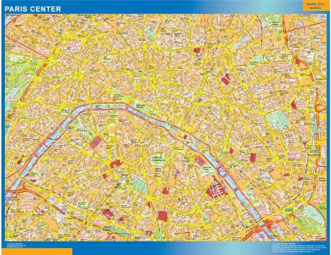 Paris centrumskort – Frankrig
