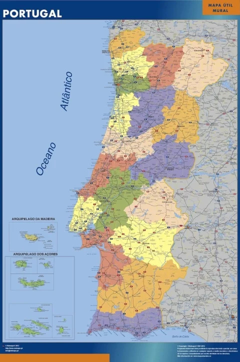 Kort over Portugal