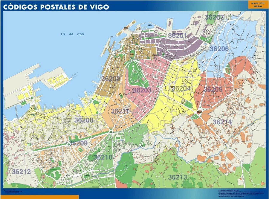 Postnummerkort over Vigo – Spanien