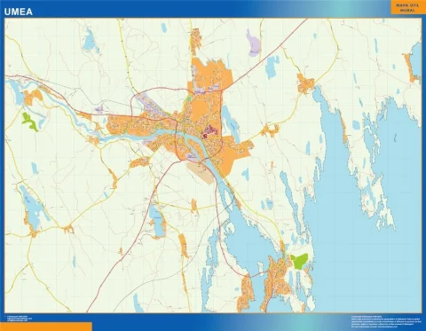Kort over Umeå – Sverige