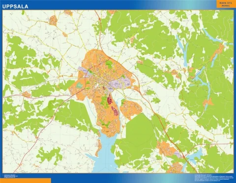 Kort over Uppsala – Sverige